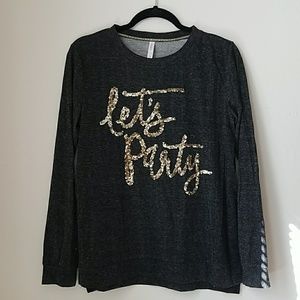 Let's Party sequin sweatshirt